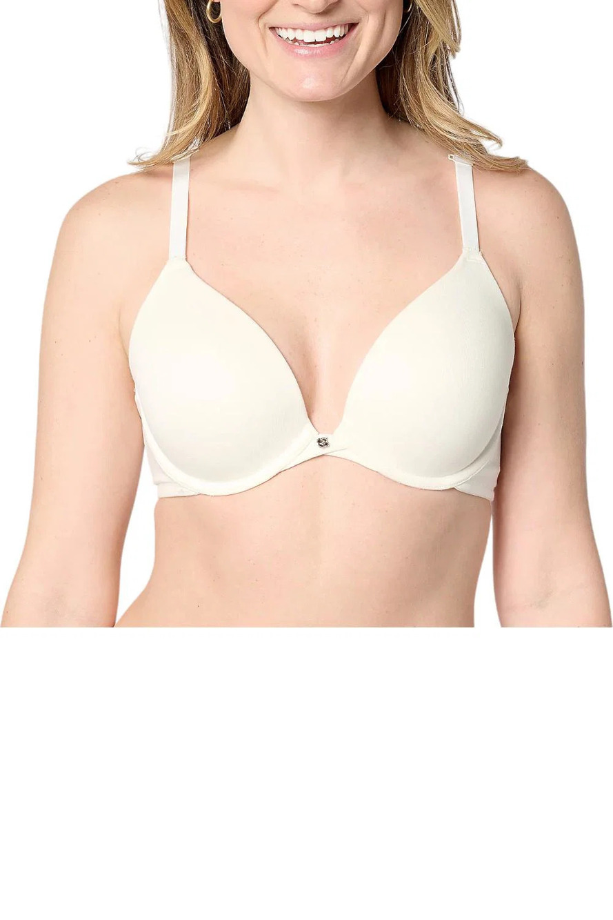Breezies Women's Cotton Stretch Underwire Convertible Bra Coconut -
